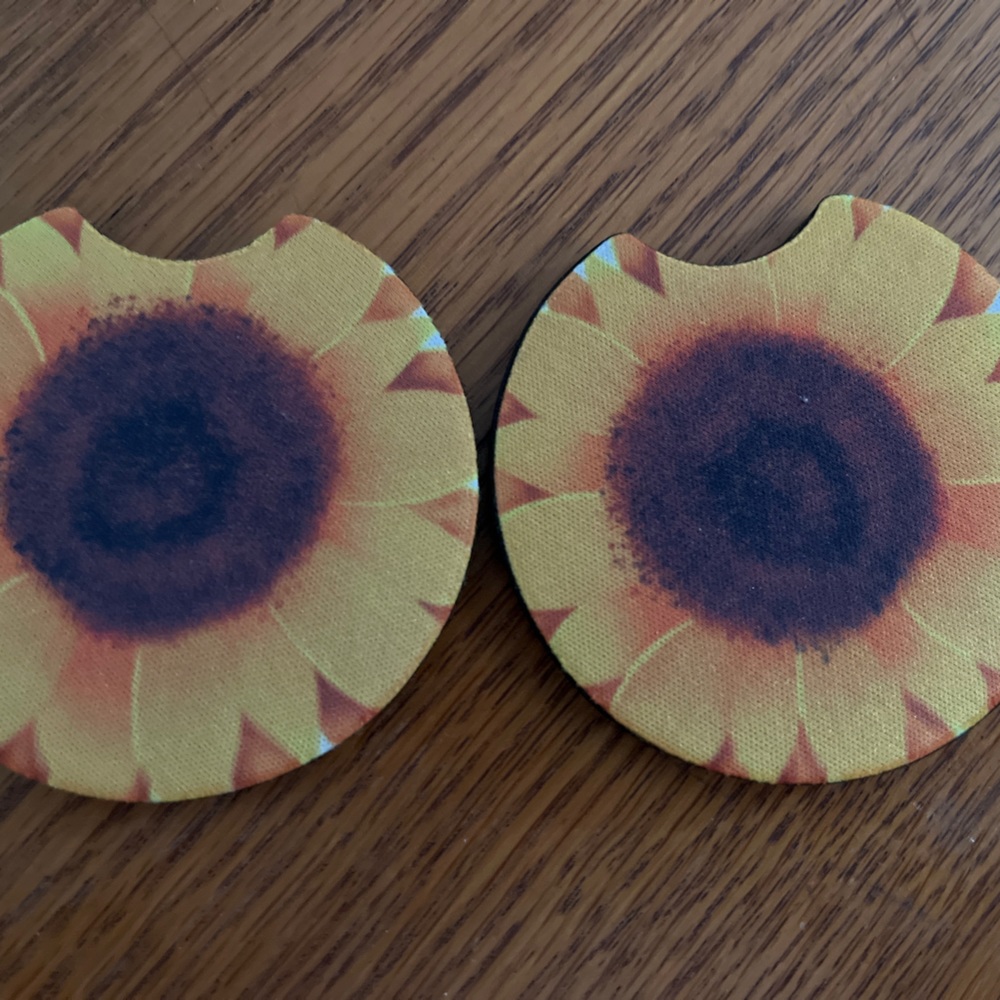 Sunflower car coasters